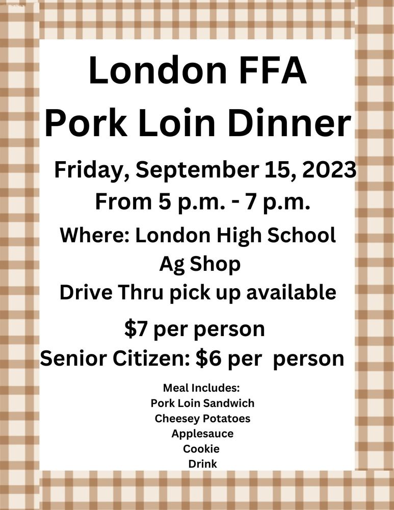 FFA Pork Loin Dinner
