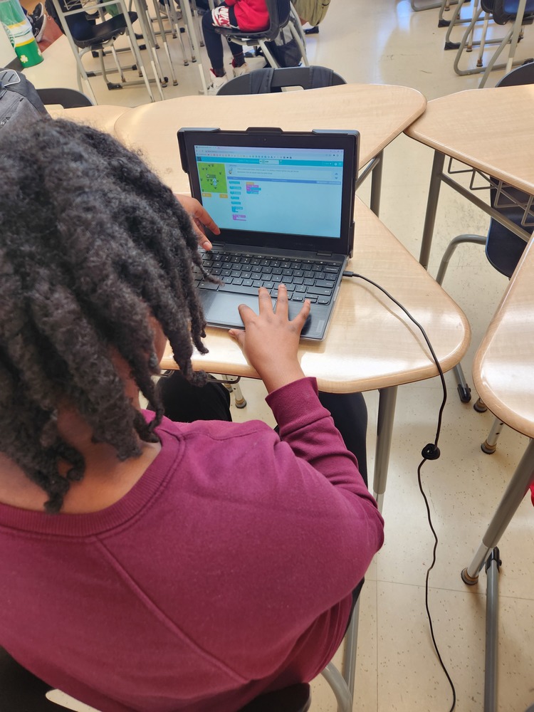 LMS Students Working During the School's Hour of Code