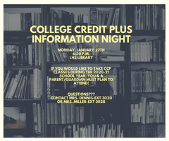 2020-2021 College Credit Plus Information Night