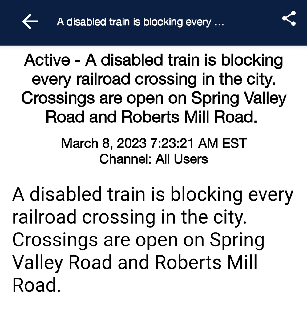 Alert from London Police Department